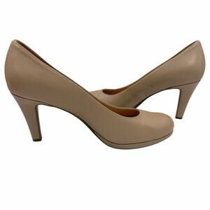 Naturalizer Michelle Pumps Nude Beige Tan Leather Heels Shoes Womens Size 7M EUC